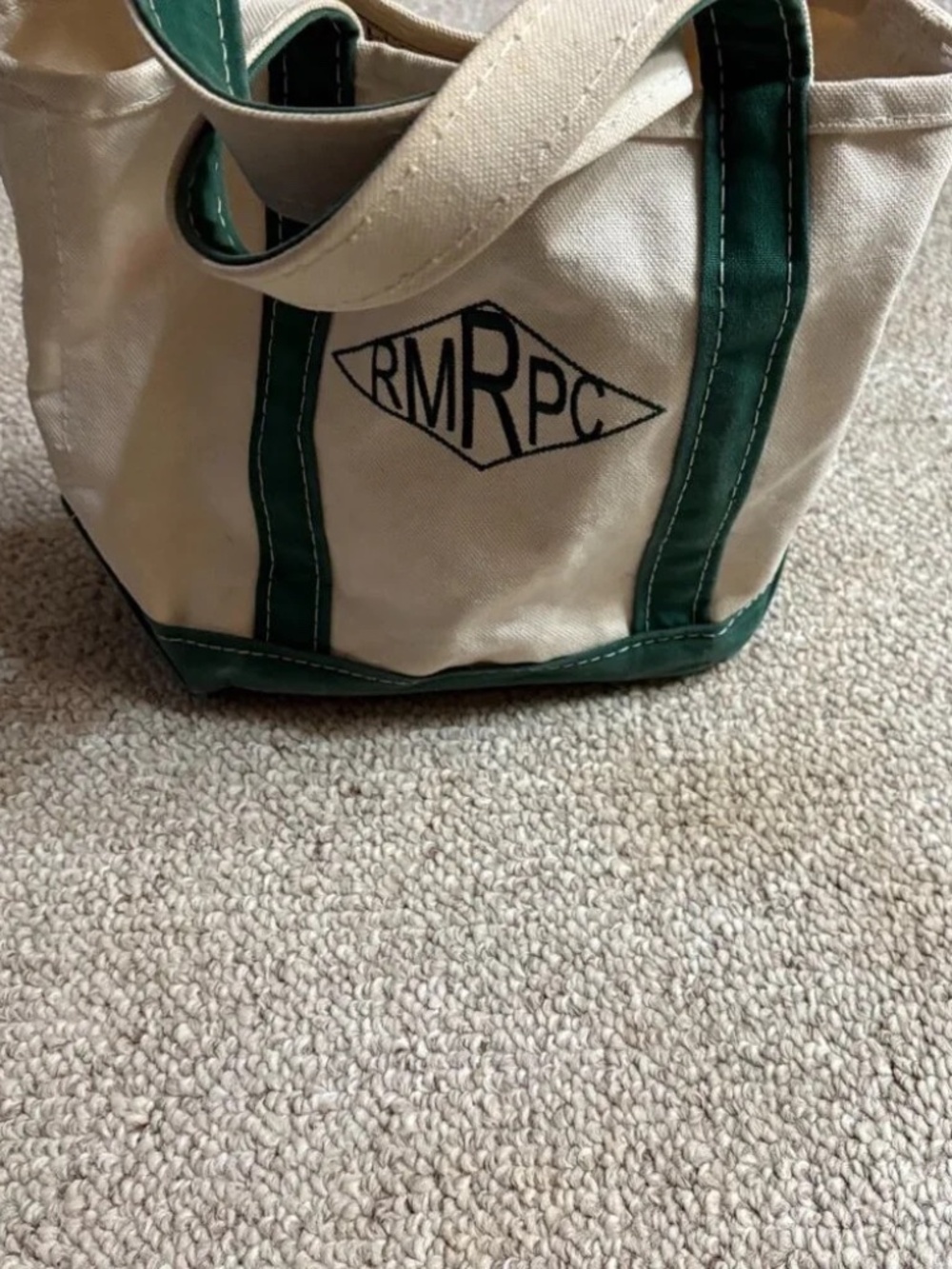 Vintage L.L.Bean Boat & Tote Small Canvas Bag Made in USA Forest Green Preppy - Picture 2 of 11